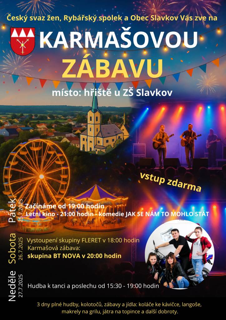 Český svaz žen, Rybářský spolek Slavkov a obec Slavkov vás zvou na Slavkovský karmaš.