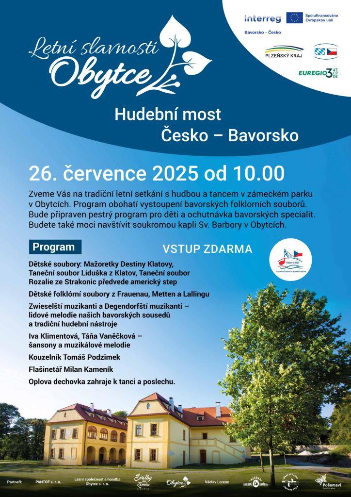 Pozvánka na slavnosti do Obytců.