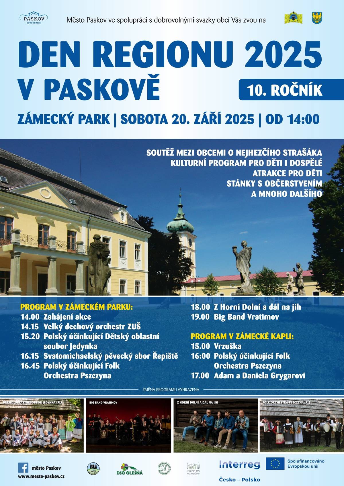 10. ROČNÍK ZÁMECKÝ PARK SOBOTA 20. ZÁŘÍ 2025  OD 14:00