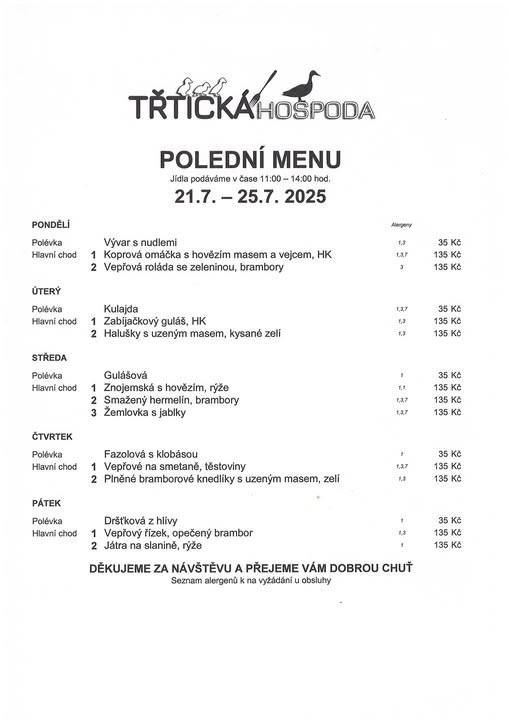 ≈ Polední menu 11:00 - 14:00