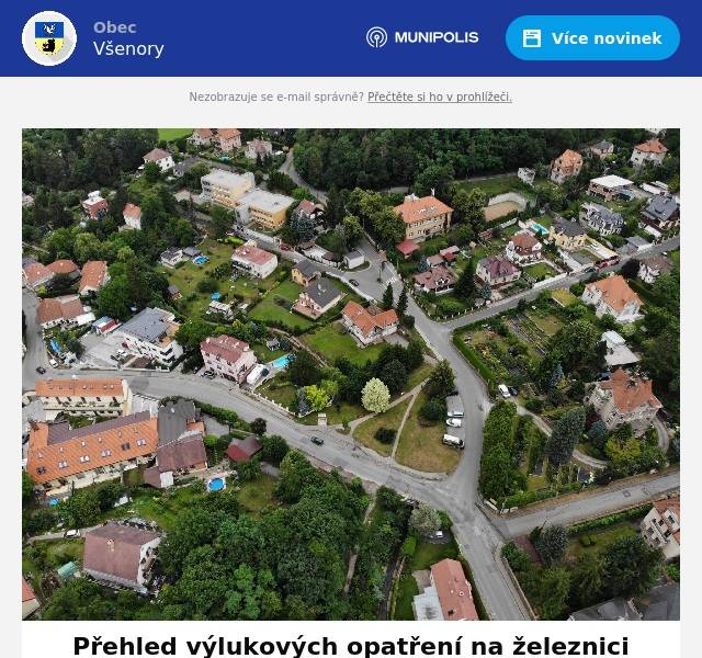 Dobrý den, v příloze Vám zasíláme : Přehled výlukových opatření na železnici v Praze v období 26. 7. – 3. 8. 2025