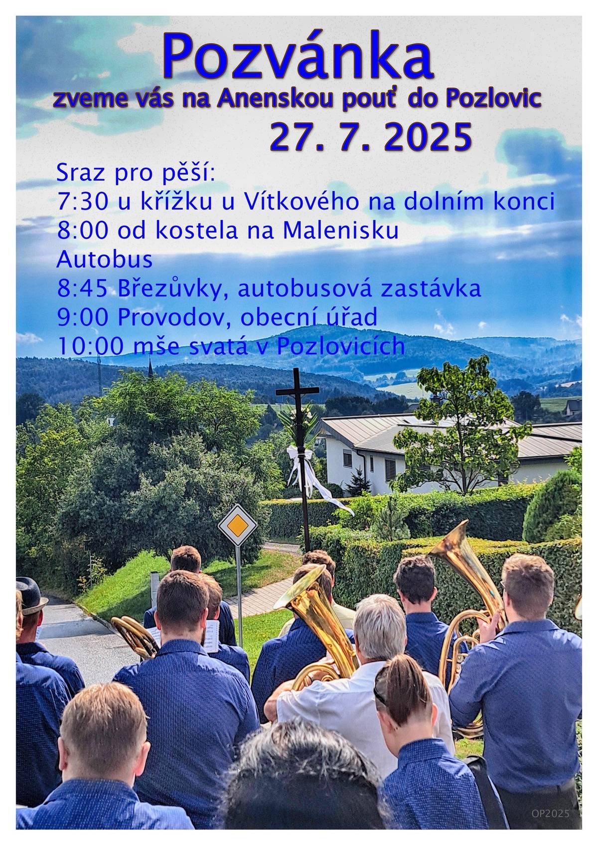 Městys Pozlovice vás zve na Anenskou pouť, která se uskuteční 27.7.2025.