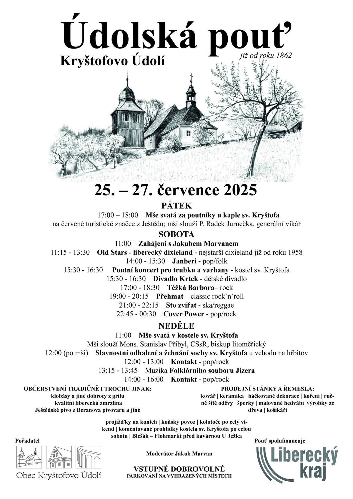 Zveme Vás tento víkend od 25.7. - 27.7.7.2025 do Kryštofa Údolí na tradiční Údolskou pouť.