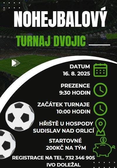 Pozvánka na nohejbalový turnaj.