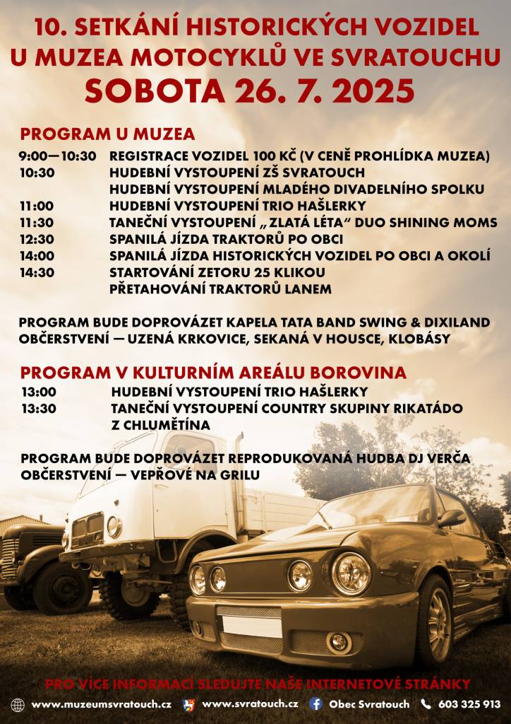 Pozvánka na 10. Setkání historických motocyklů ve Svratouchu