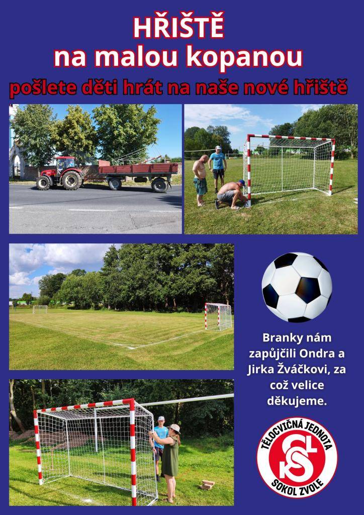 TJ Sokol Zvole - nové hřiště na malou kopanou