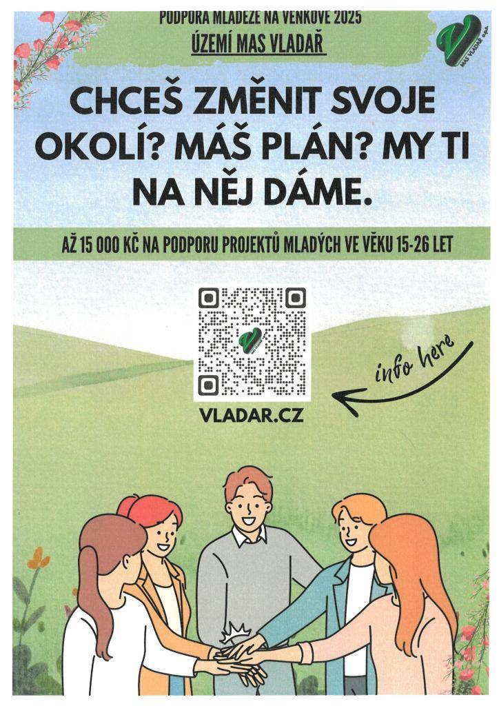 Mládež ve věku 15-26 let má možnost získat až 15 000 Kč na realizaci svých projektů. Pokud máš plán, neváhej a přihlas se, my ti rádi pomůžeme.