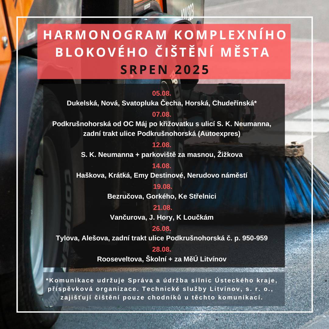 Kompletní rozpis čištění na rok 2025 naleznete👇🏻 https://www.tslitvinov.cz/file/1546215