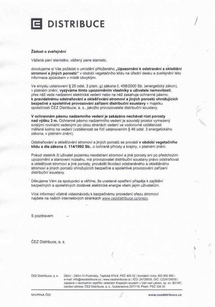 Odstranění vegetace ČEZ