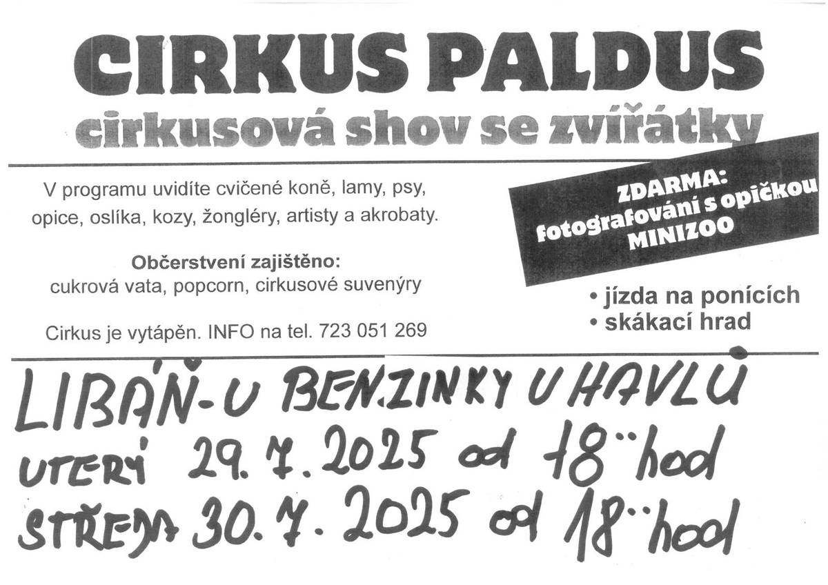 POZVÁNKA NA CIRKUSOVOU SHOW SE ZVÍŘÁTKY