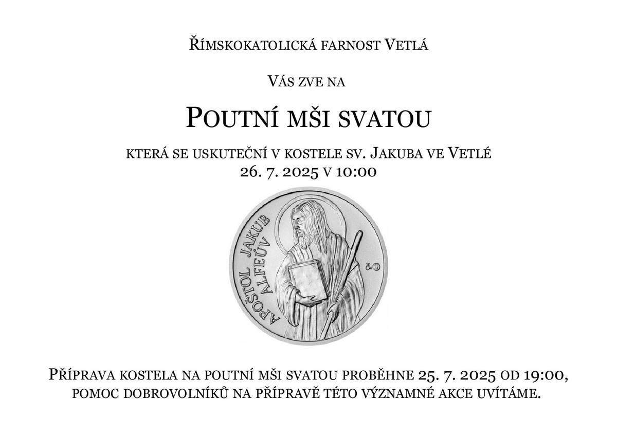 Poutní mše Vetlá