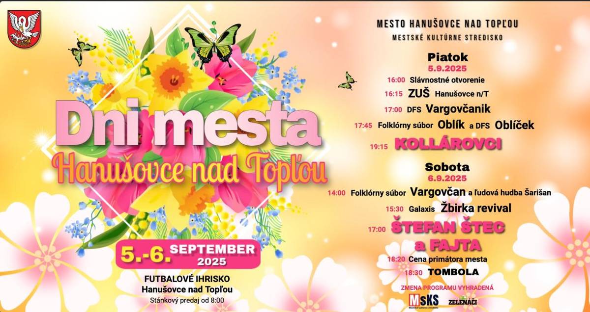 5. - 6. september 2025  Futbalové ihrisko Hanušovce nad Topľou