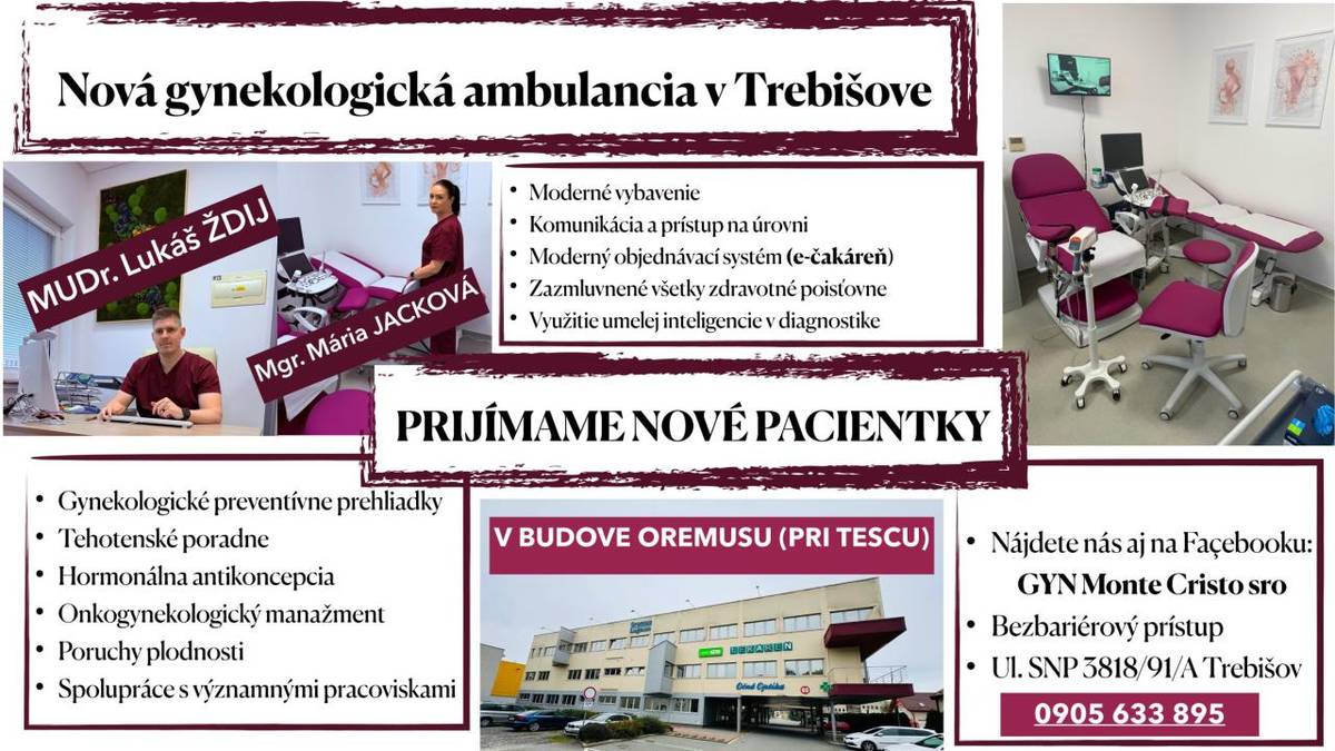 Nová gynekologická ambulancia v Trebišove prijíma nové pacientky