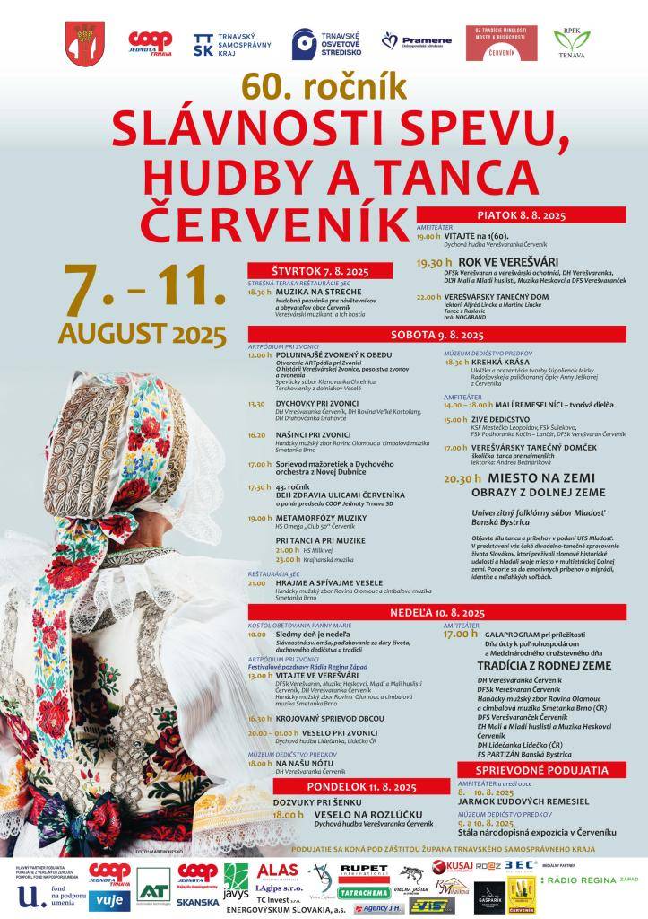 60. ročník Slávností spevu, hudby a tanca v Červeníku.