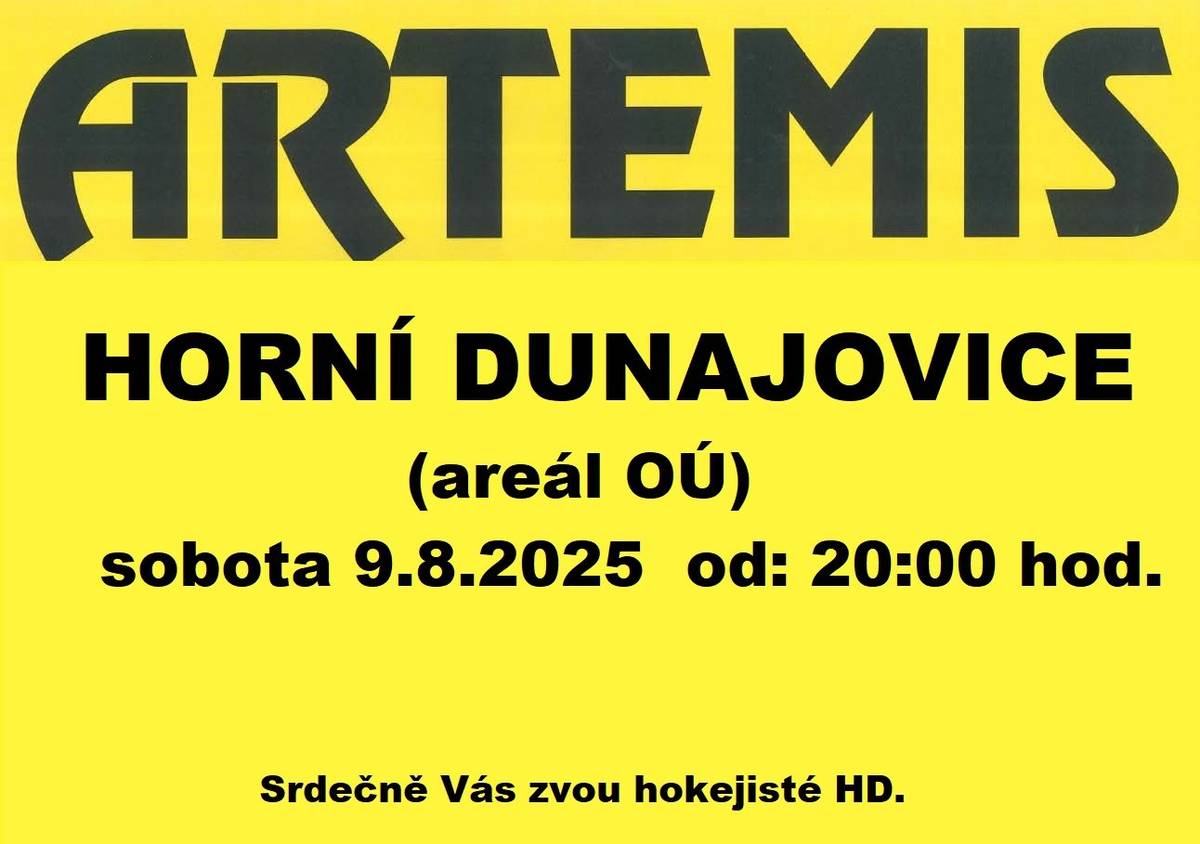 Zábava ARTEMIS                   Hokejisté Vás zvou na zábavu
