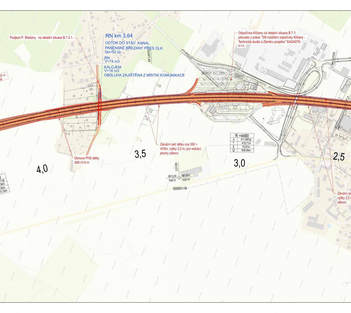 Ředitelství silnic a dálnic připravuje záměr rozšíření dálnice D8 na 3 pruhy v každém směru a to v úseku Zdiby-Nová Ves. V současné době probíhá posuzování vlivu záměru na životní prostředí (EIA).