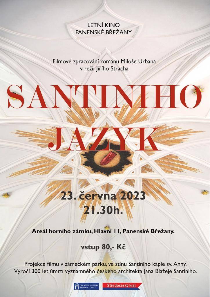 Letos si připomínáme 300. výročí úmrtí architekta Jana Blažeje Santiniho. Na slavného barokního architekta vzpomeneme promítáním českého filmu na motivy románu Miloše Urbana. Napínavý příběh, který se odehrává i v prostorách kaple sv. Anny v Panenských Břežanech, režíroval Jiří Strach.