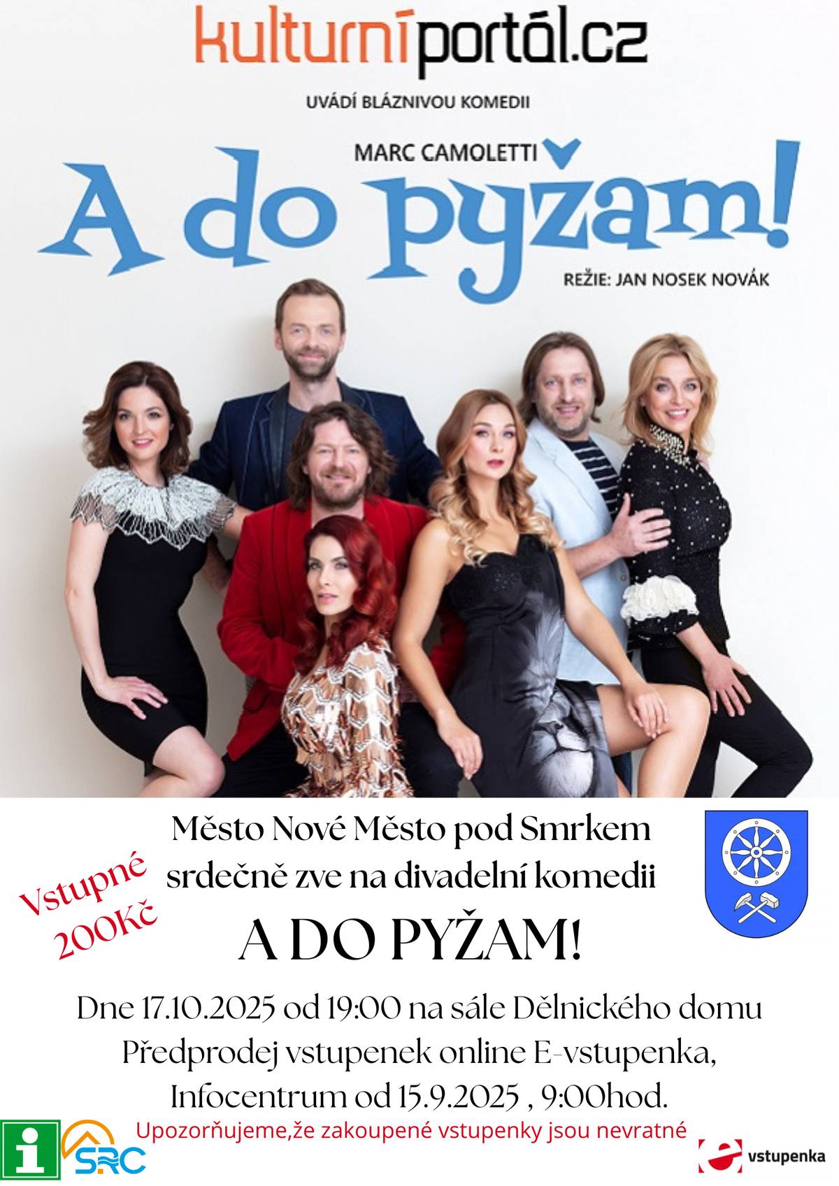 17. října 2025 od 19:00 hodin - sál Dělnického domu Nové Město pod Smrkem