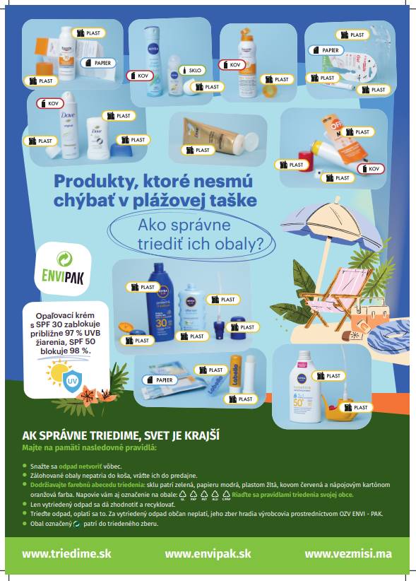 Pripravení na leto? Nezabúdajme správne triediť obaly z opaľovacích prípravkov.