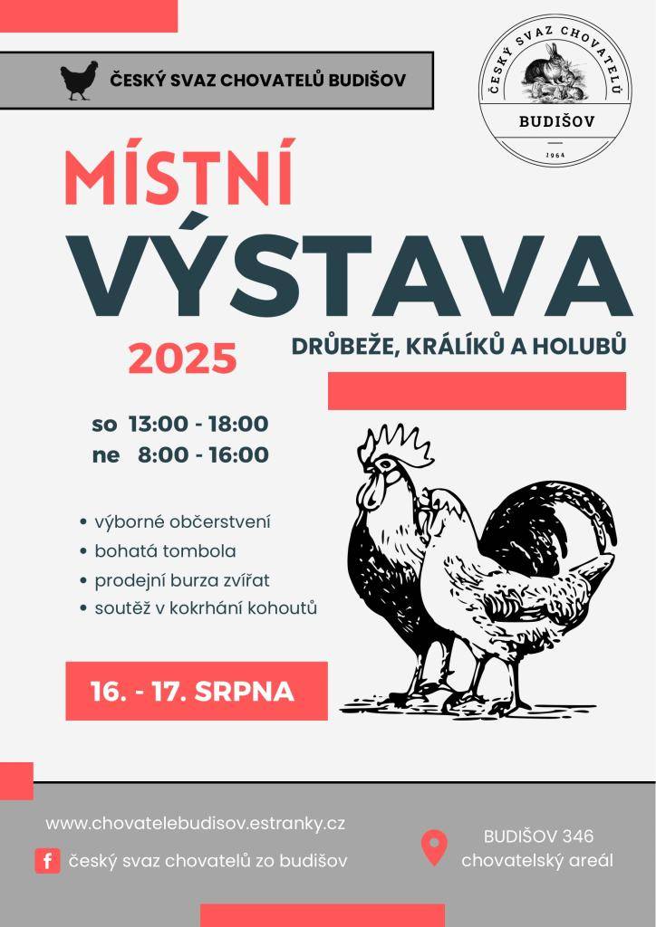 Budišov - Místní výstava drůbeže, králíků a holubů 2025