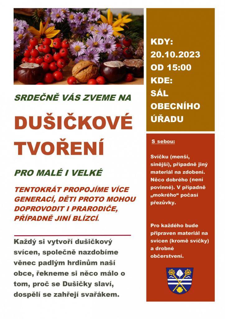 Srdečně zveme na podzimní tvoření pro malé i velké, přijďte si užít společné chvíle a zároveň si něco pěkného vyrobit a inspirovat ostatní svou fantazií.