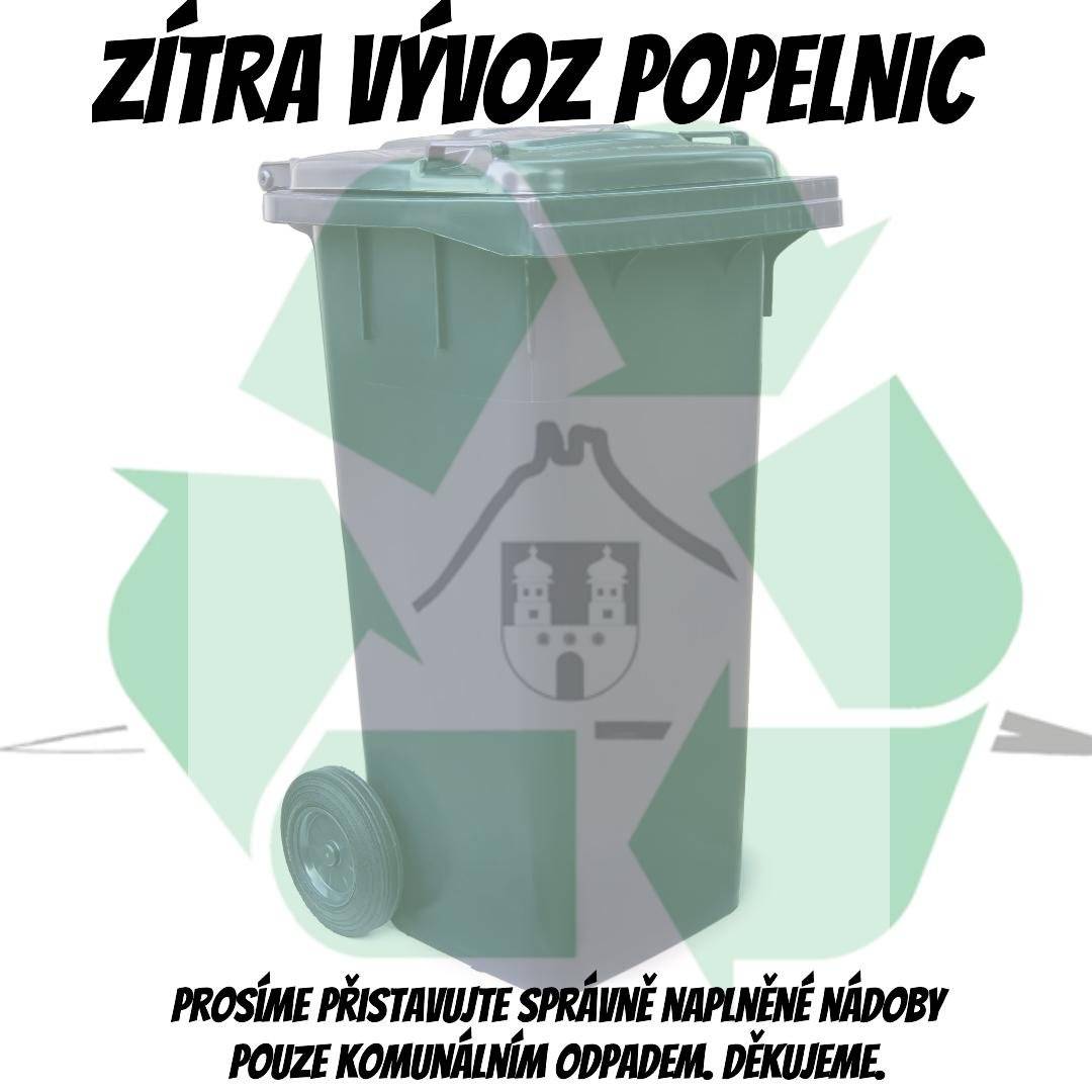 Připomínáme - zítra probíhá vývoz popelnic na komunální odpad.