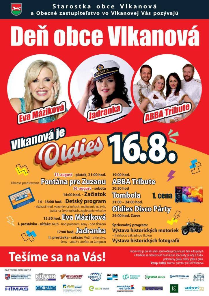 Obec Vlkanová vás pozýva na deň obce s bohatým programom - bližšie v prílohe.