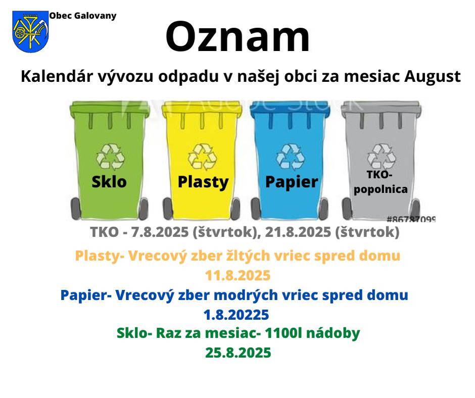 Separovaný zber August 2025