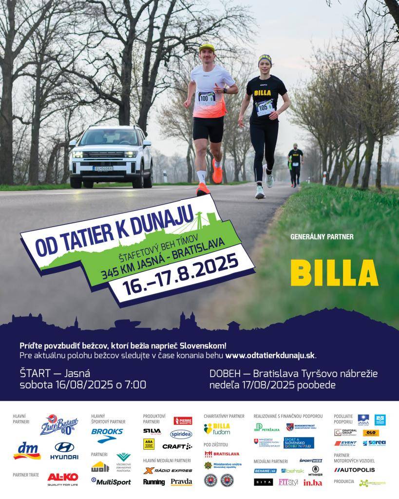 13. ročník štafetového behu Od Tatier k Dunaju v termíne od 16. - 17.08.2025. Účastníci behu budú prechádzať aj Obcou Horné Saliby.