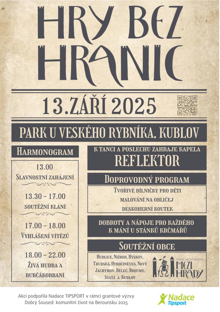 zúčastní se obce:   Hudlice, Nižbor, Hýskov, Trubská, Otročiněves, Nový Jáchymov, Běleč, Broumy, Svatá a Kublov