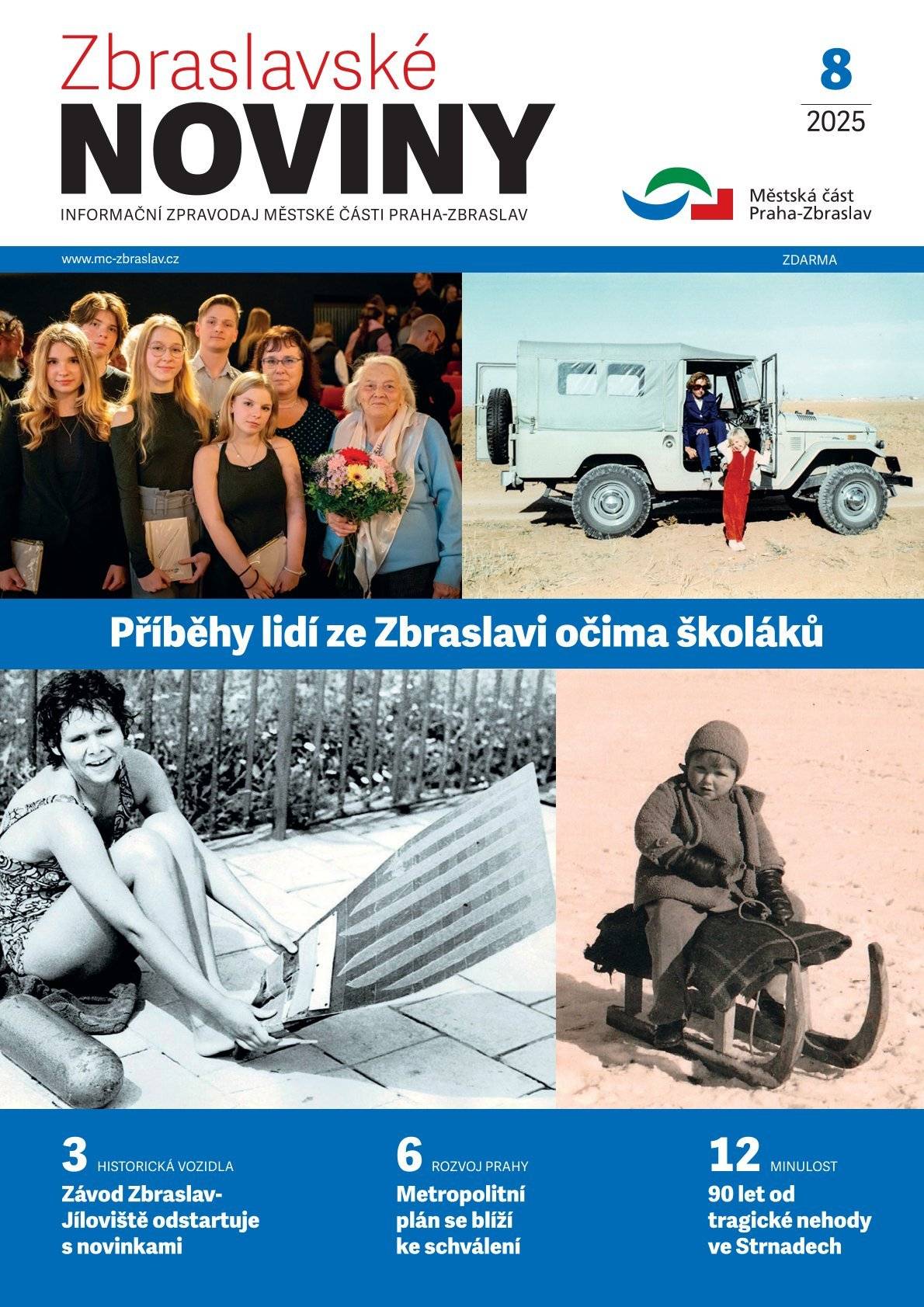 Dnes vychází nové srpnové číslo Zbraslavských novin. Dočtete se v něm o závodu historických vozidel Zbraslav–Jíloviště. Žáci základní školy Vladislava Vančury představili v rámci projektu Post Bellum životní příběhy pamětníků ze Zbraslavi a okolí.   Nechybí pozvánka na tradiční Rozmarnou plovárnu, připomínka tragické nehody ve Strnadech z roku 1935 i zpráva o nové unikátní zvonohře, kterou vytvořil zvonař Petr Rudolf Manoušek.     Noviny si můžete přečíst on-line: https://bit.ly/41j974h