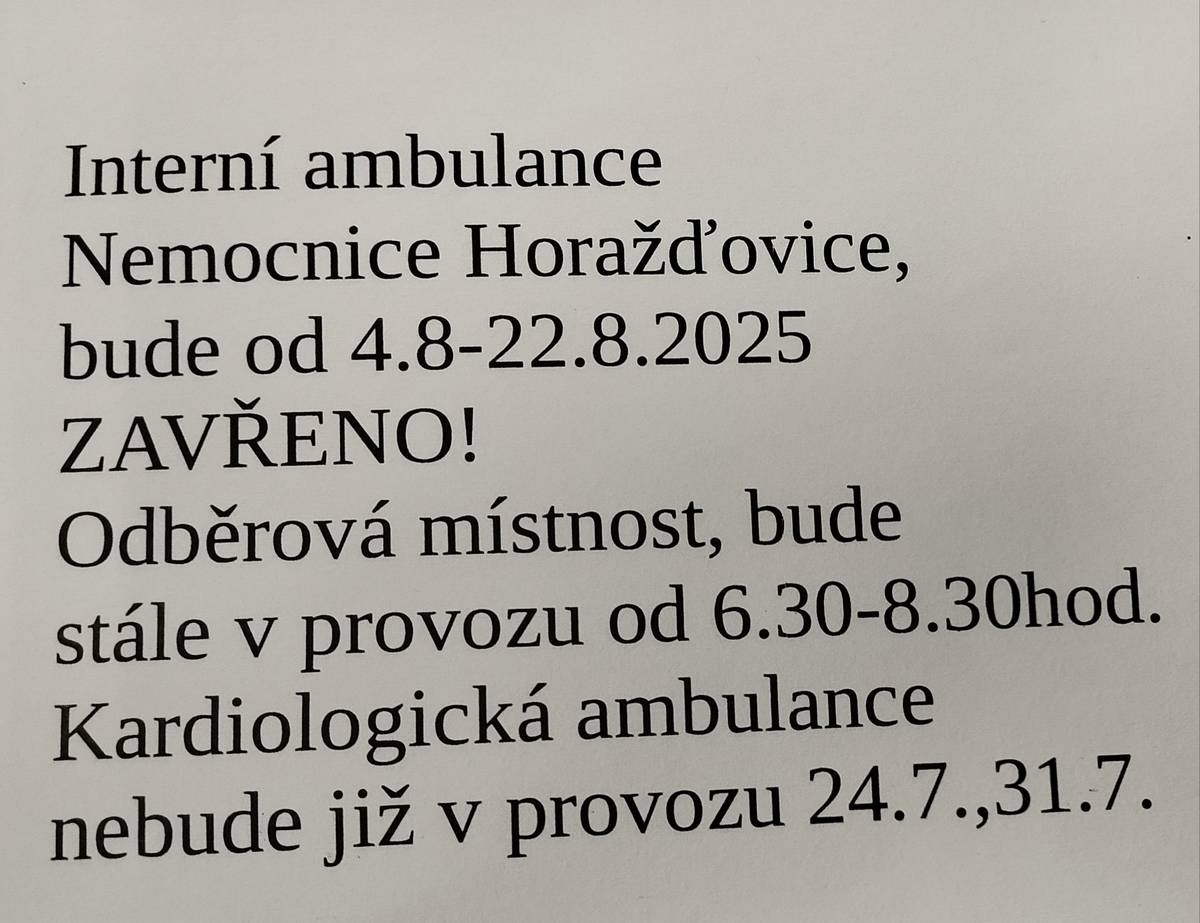 Dobrý den,  dorazil nám opět balíček informací z Oblastní charity v Horažďovicích. Najdete v něm informace o tom, kdy mají někteří lékaři dovolenou, o společenských akcích, které charita pořádá/spolupořádá, ale i další. Vše je jako obrazová příloha níže. Případně i na facebooku Chanovic ZDE. Velice děkujeme za zaslání informací Charitě Horažďovice.