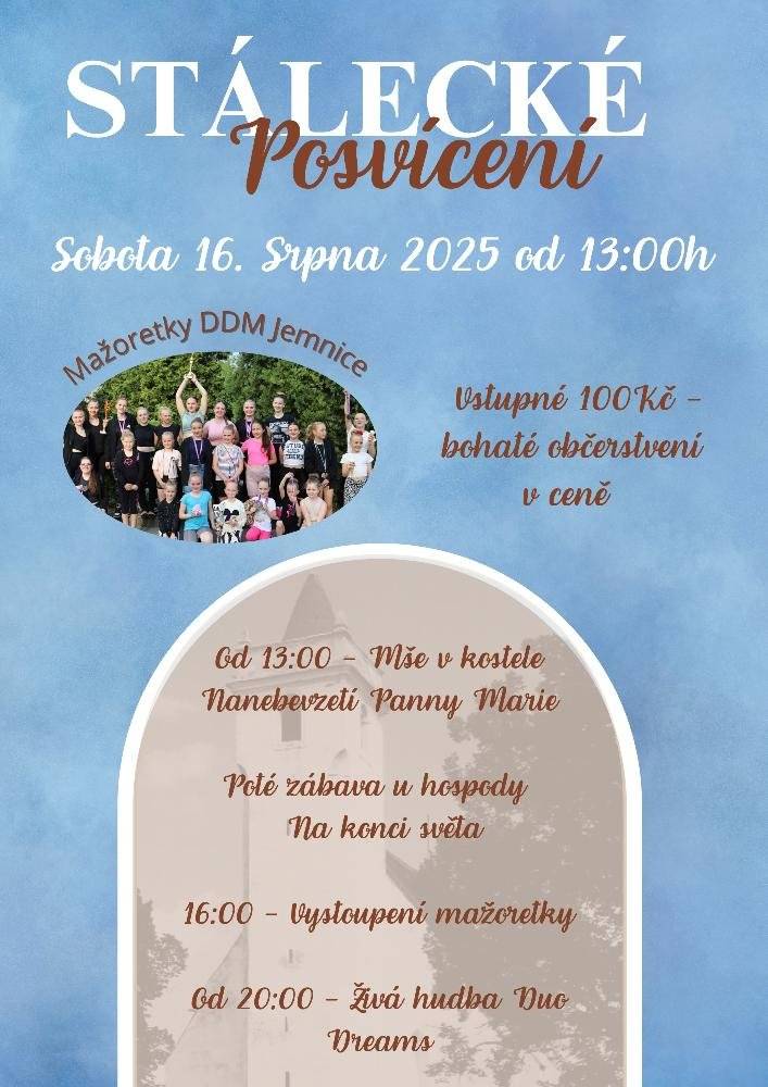 Srdečně Vás zveme na Stálecké posvícení které se koná 16.8.2025 od 13:00 hodi