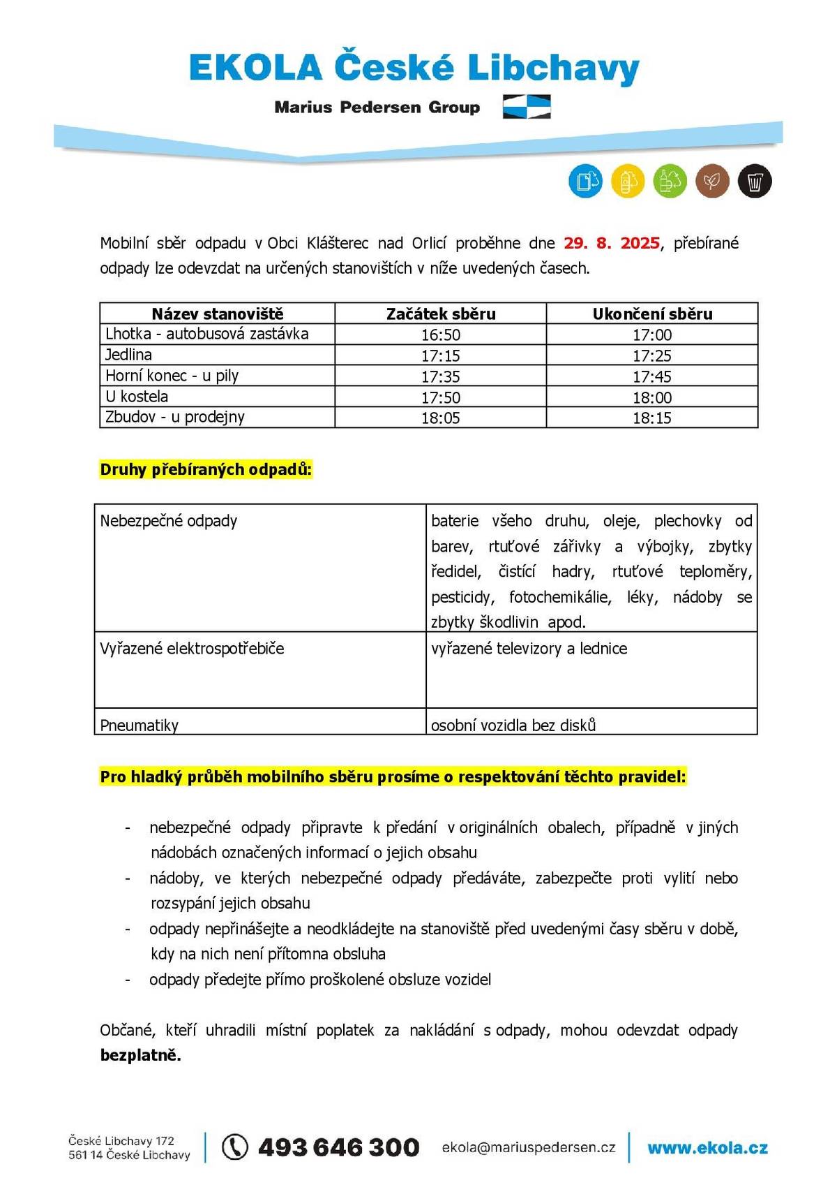 Sběr nebezpečného odpadu proběhne dne 29. 8. 2025.2025-08-29 Klášterec nad Orlicí - MOBILNÍ SVOZ-2.pdf