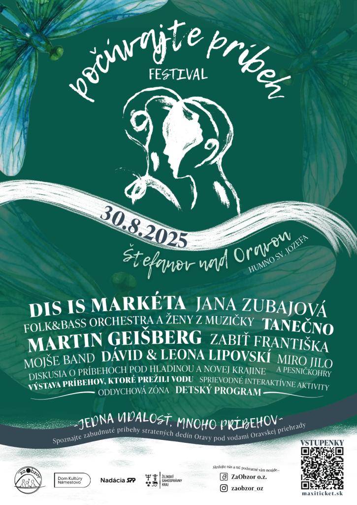 Festival Počúvajte príbeh sa uskutoční 30.8.2025 v Štefanove nad Oravou. Viac informácií nájdete na sociálnych sieťach občianskeho združenia zaObzor.
