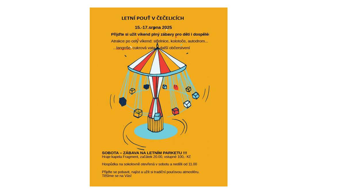 LETNÍ POUŤ V ČEČELICÍCH 15-17.8.2025