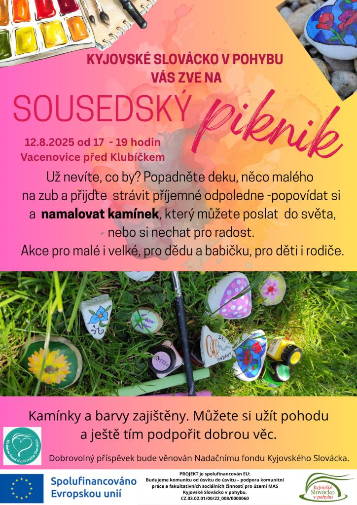 v úterý 12.8.2025 17.00-19.00 před Klubíčkem ve Vacenovicích