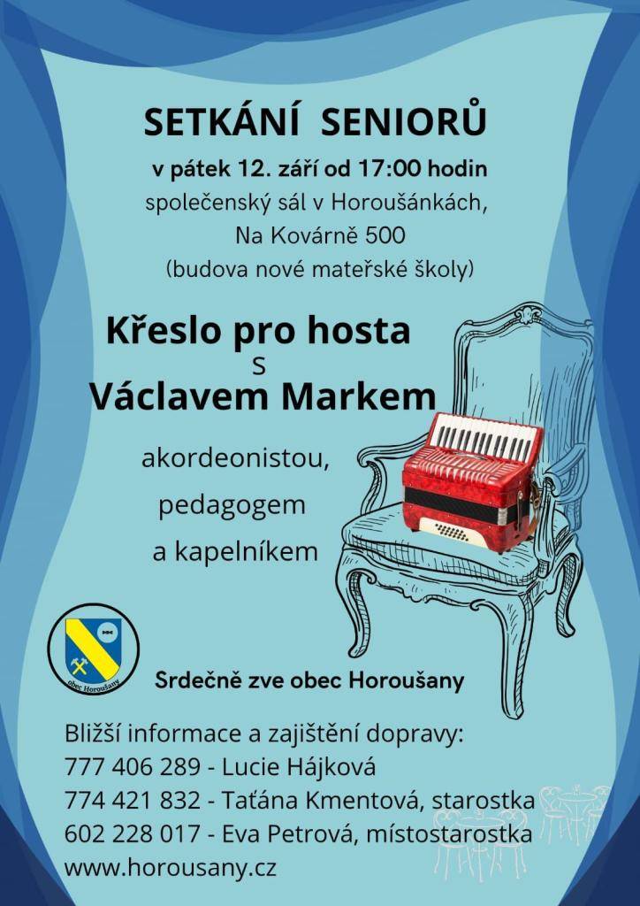 V pátek 12.září od 17 hodin v společenském sále Horoušánky