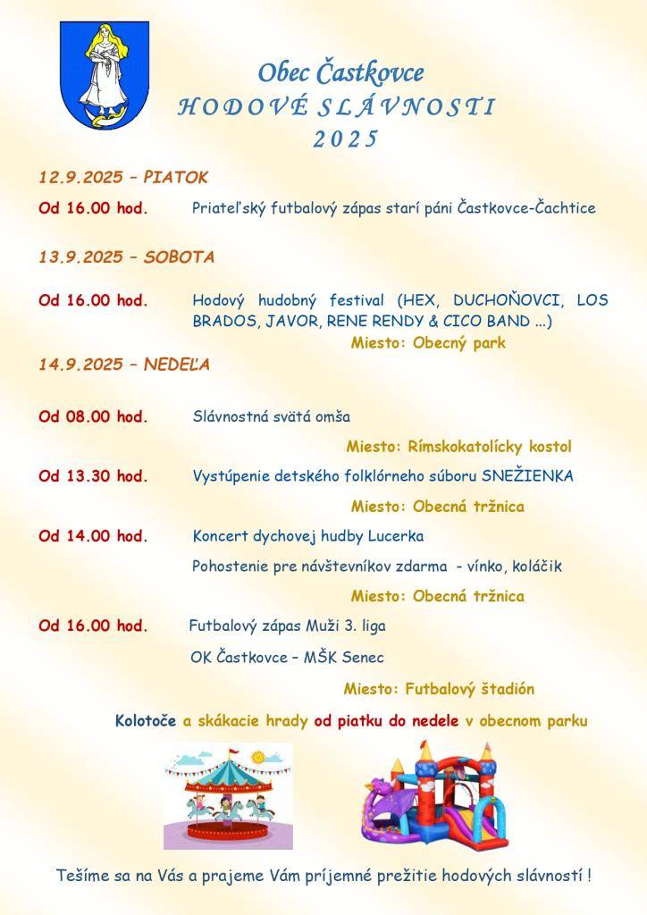Hodové slávnosti obce Častkovce 2025