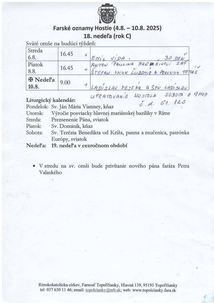 farské oznamy