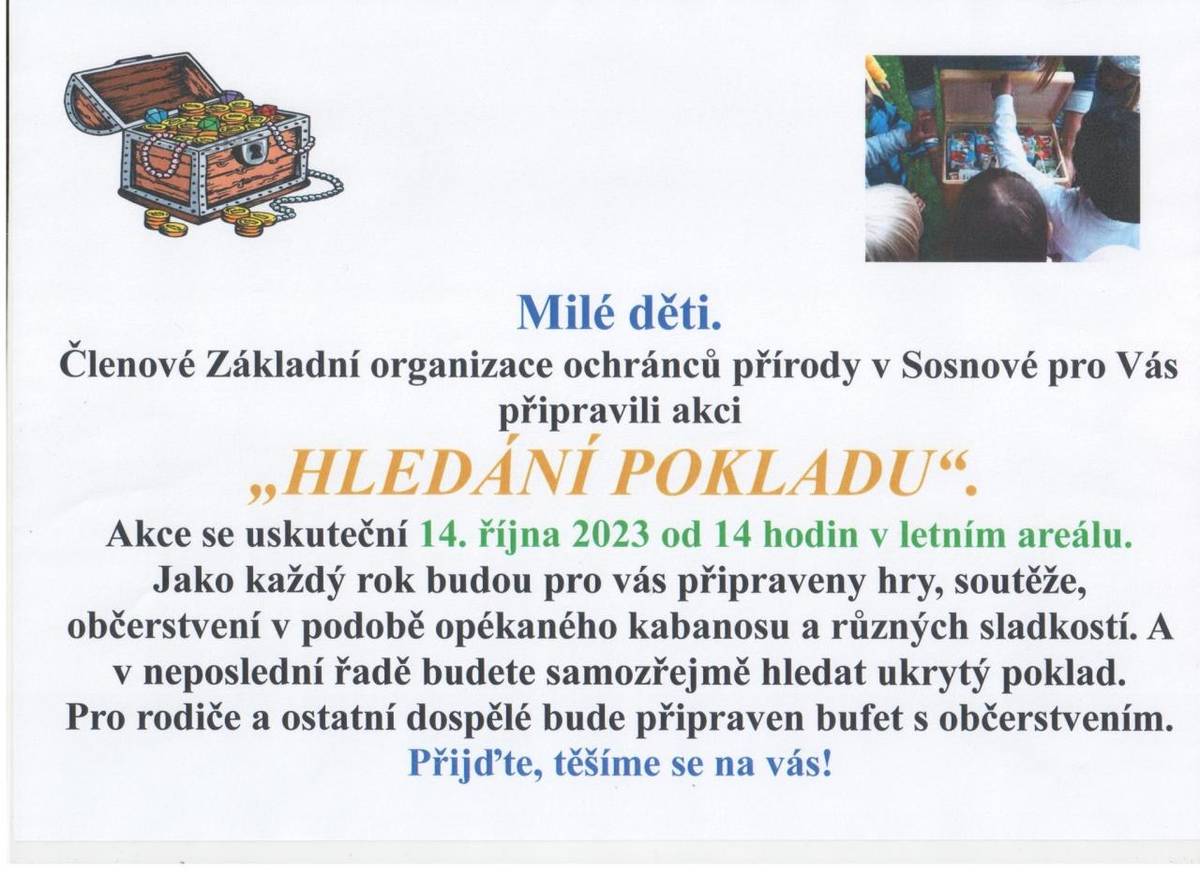 Členové Základní organizace ochránců přírody v Sosnové Vás zvou na akci již tuto sobotu.