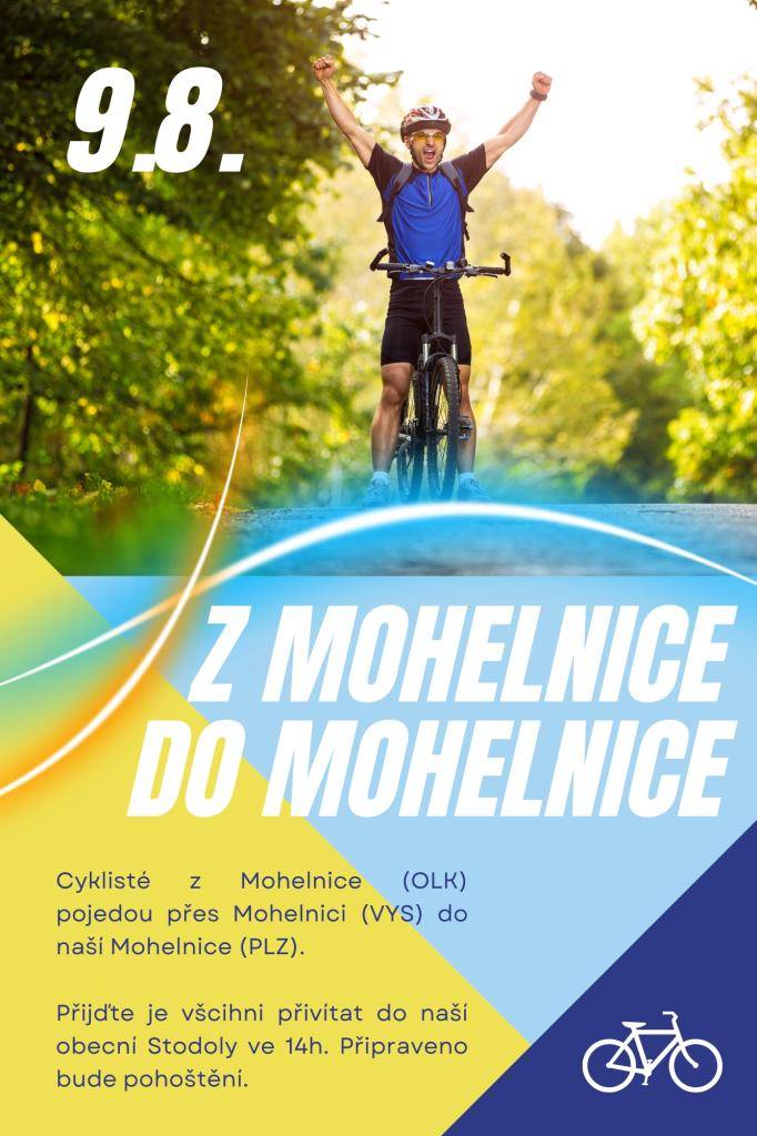 V sobotu 9.8. ve 14h k nám přijedou cyklisté z Mohelnice na Moravě. Přijďte je všichni přivítat a popovídat si s nimi.
