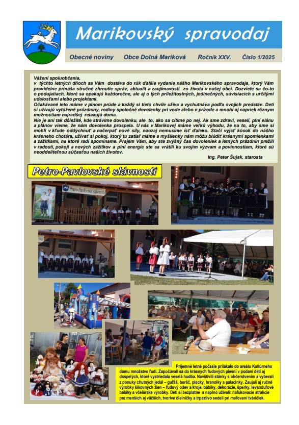 už tento víkend vo Vašich schránkach a na web stránke obce