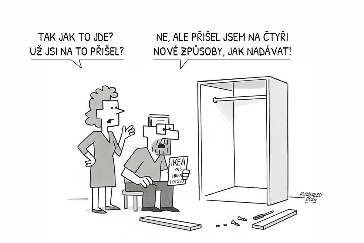 Skládání skříně IKEA.