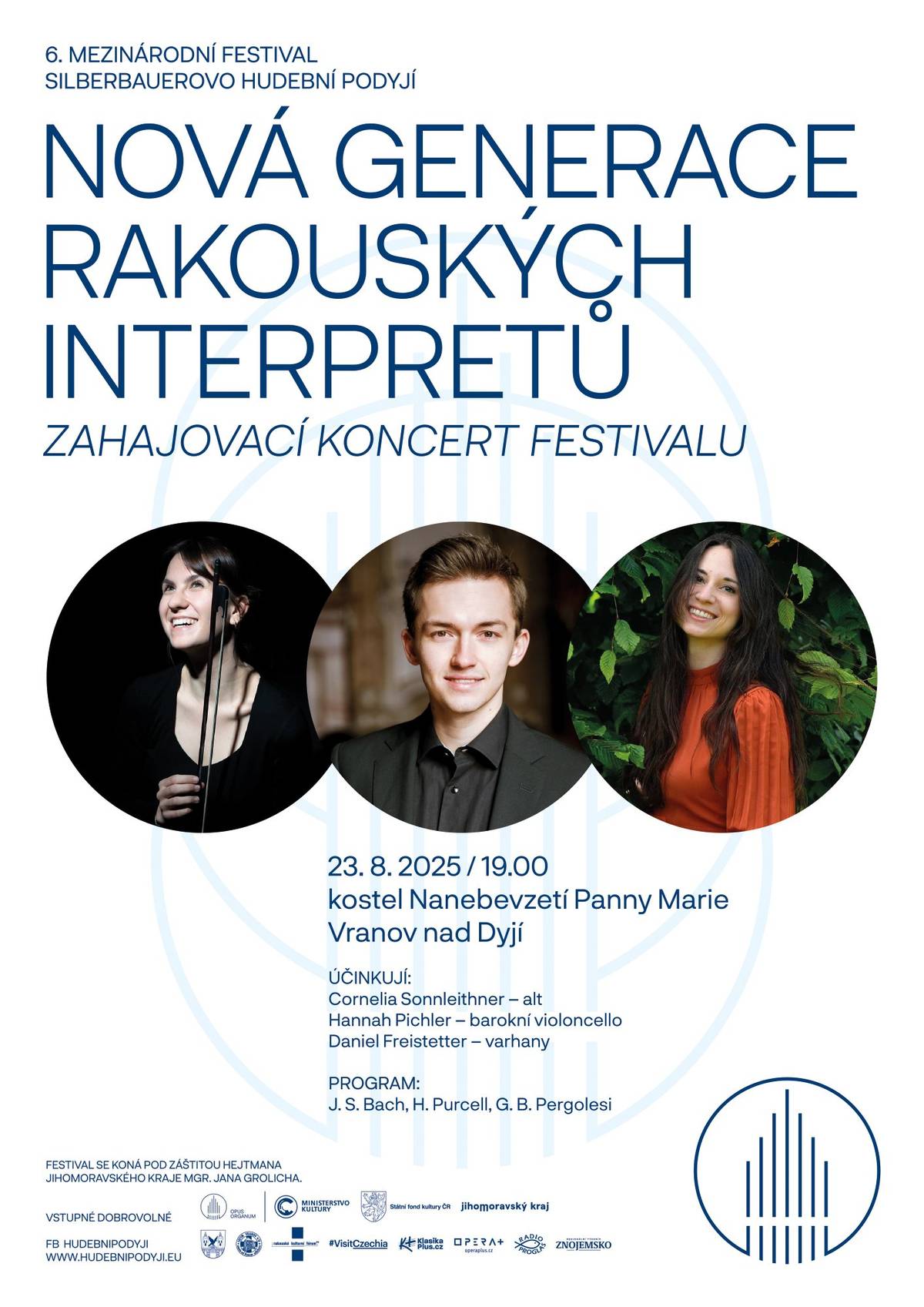 Městys Vranov nad Dyjí zve na koncert který se koná 23.8.2025 v kostele Nanebevzetí Panny Marie.