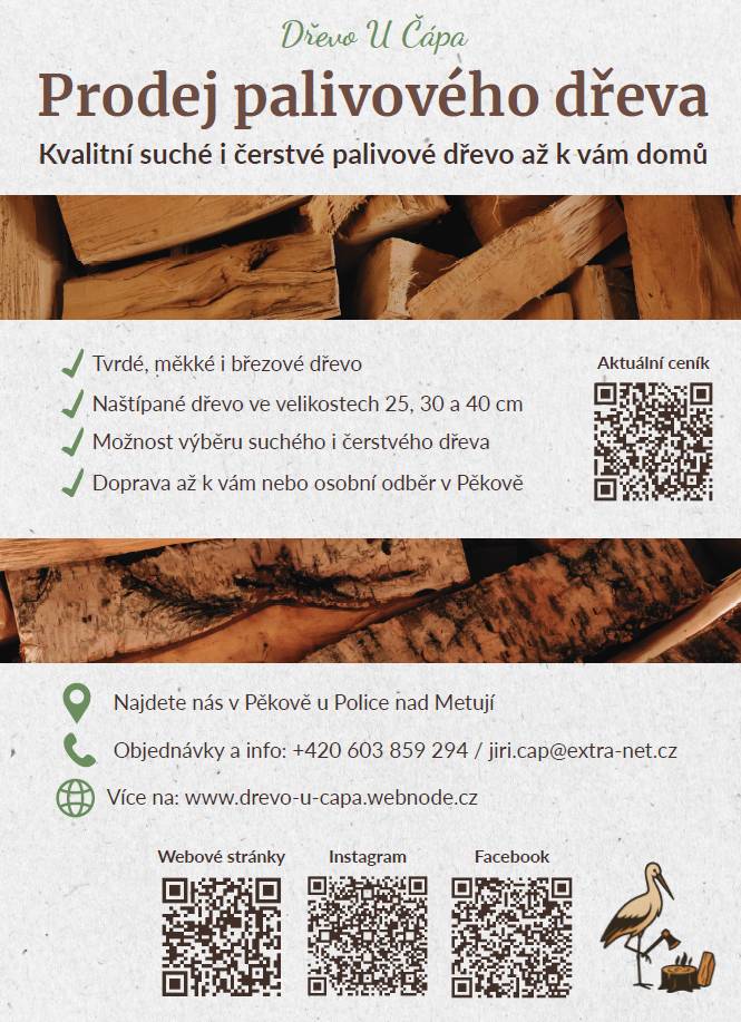 Nabídka palivového dřeva.