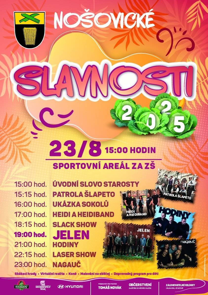 Obec Nošovice zve všechny na akci Nošovické slavnosti - viz plakátek v příloze.