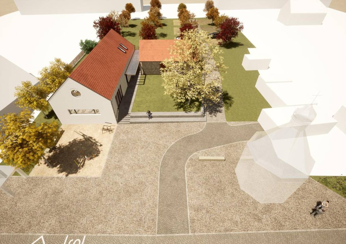 V centru obce Hájek vzniká nový veřejný prostor. Projekt Revitalizace brownfieldu Dvůr Hájek navazuje na bohatou historii místa. Kdysi zde stával statek a kaple. Projekt je realizován s podporou Ministerstva průmyslu a obchodu ČR a financován z programu Národní plán obnovy.