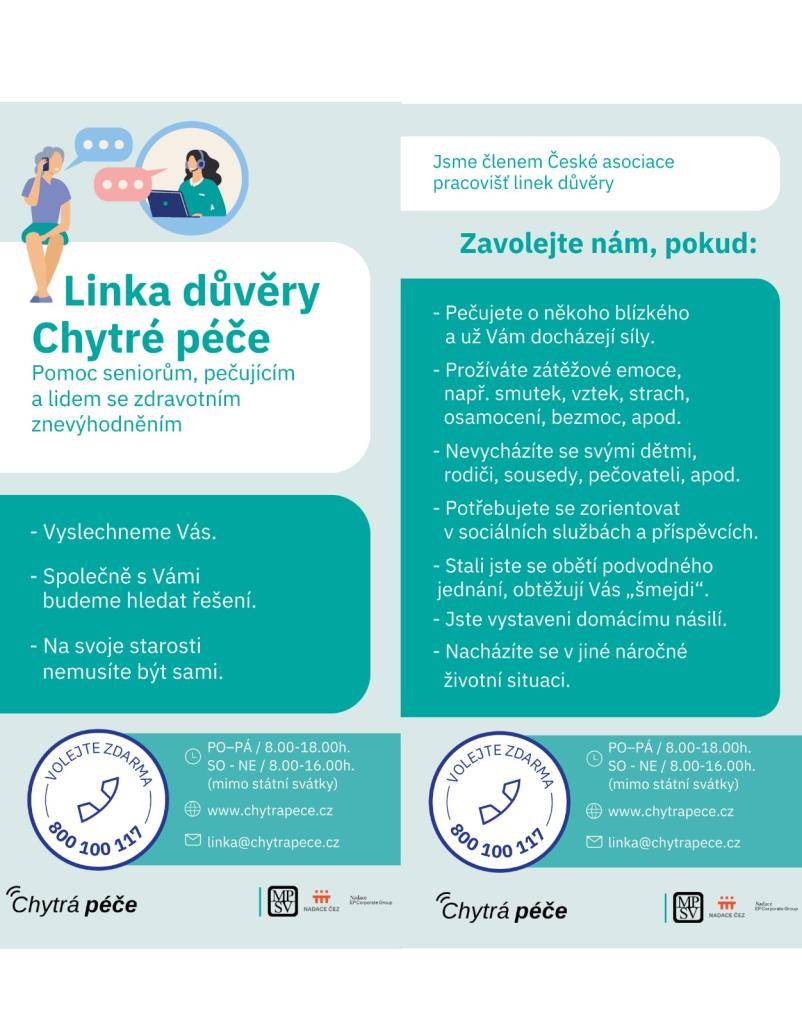 Informační leták, linka důvěry.