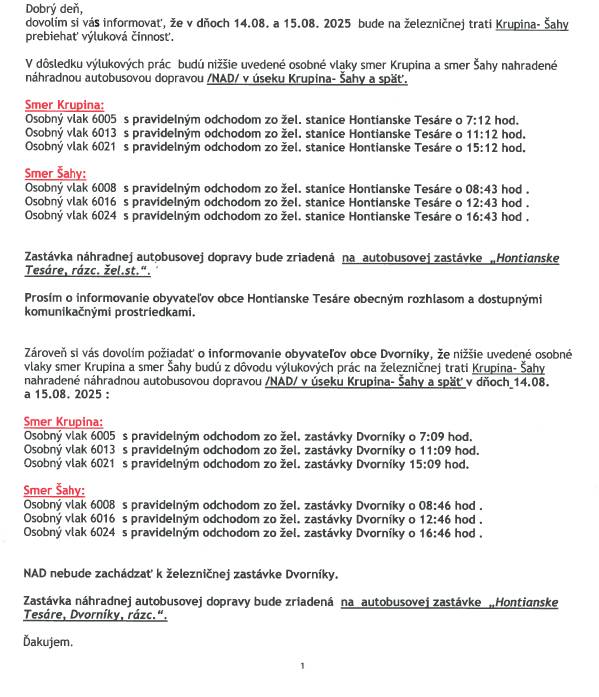 úsek Krupina - Šahy